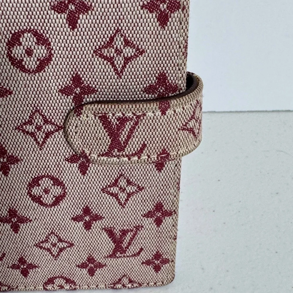 AUTHENTIC Louis Vuitton Red and Cream Monogram Mini Lin Agenda
